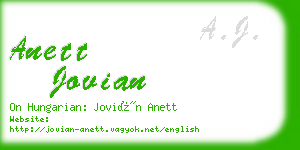 anett jovian business card